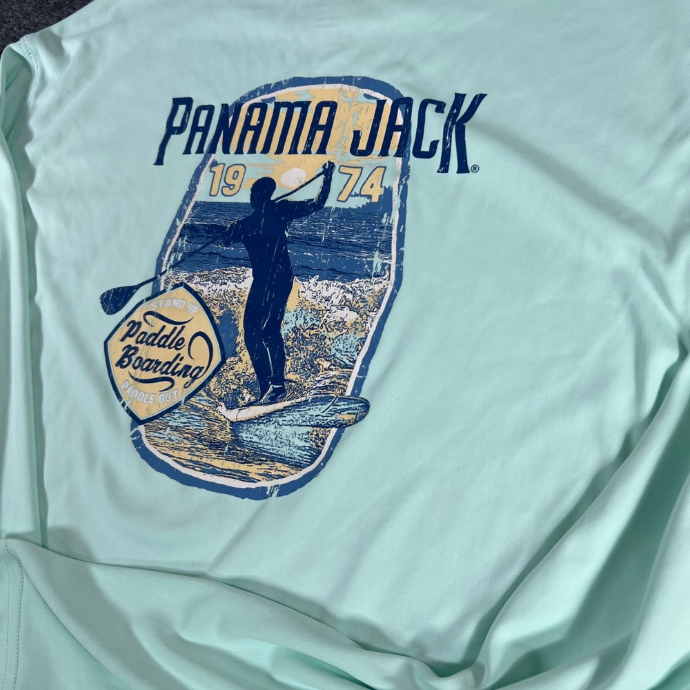 Panama Jack Mens Long Sleeve Paddle‎ Boarding Graphic T-Shirt READ